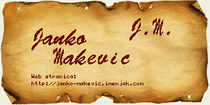 Janko Makević vizit kartica
